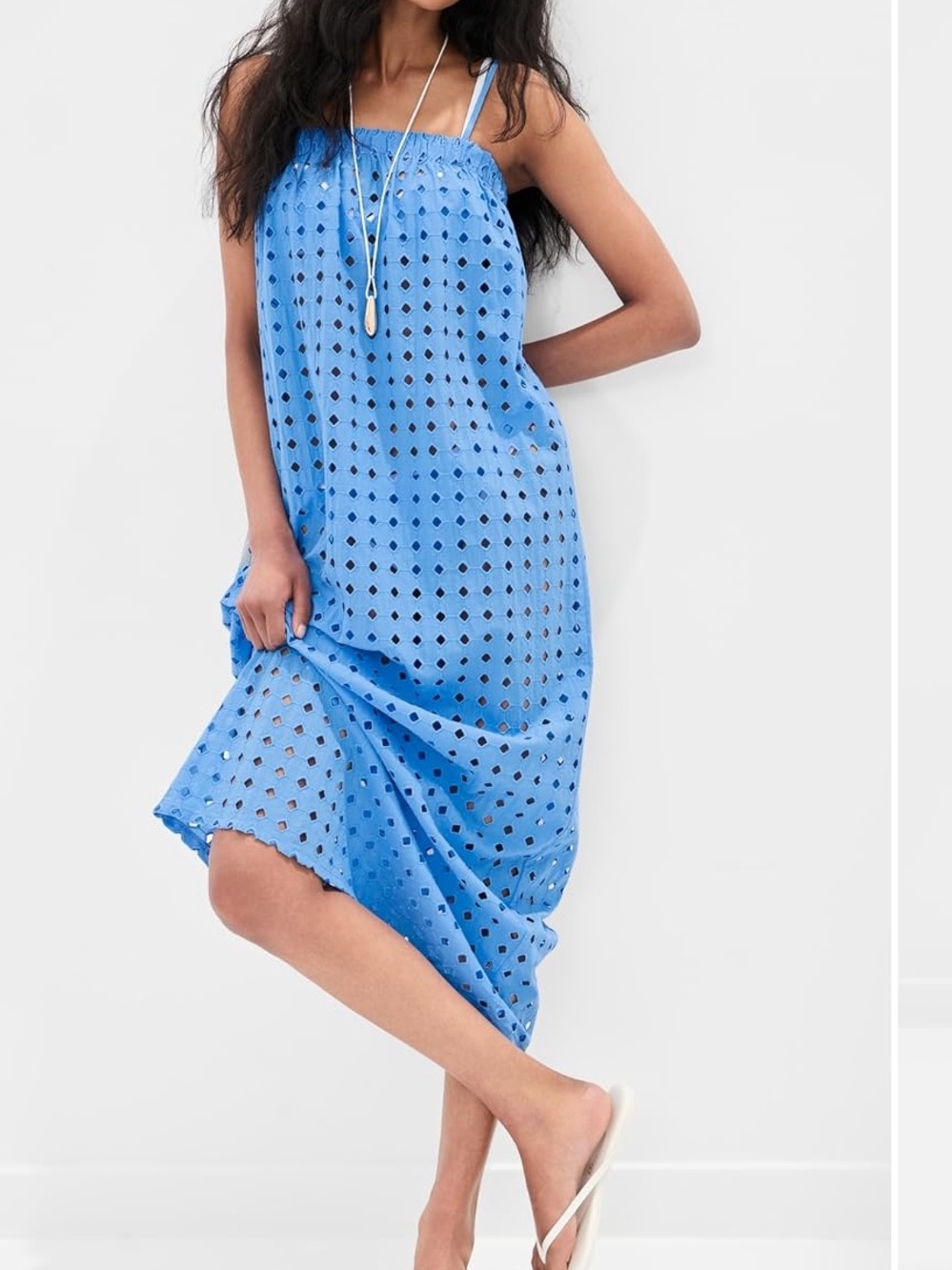Le Bop Maxi Swim Cover-Up Dress in Bright Blue